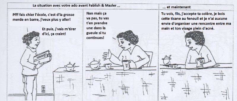 fablish et mazler mauvaise traduction BD communication non violente CNV manipulation parodie ateliers faber et mazlish  libres enfants du tarn albi 81