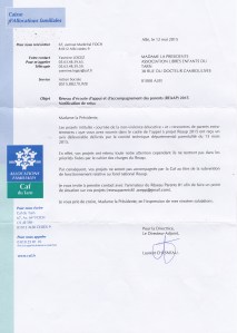 Lettre refus subvention REAAP albi tarn 